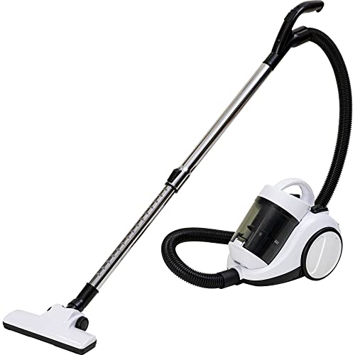 [山善] 掃除機 サイクロン クリーナー キャニスター掃除機 コード式 軽量 コンパクト すき間ノズル ブラシノズル 伸縮パイプ式 ホワイト ZCA-1800